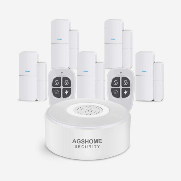 ALARMA, SISTEMA DE SEGURIDAD PARA EL HOGAR, KIT DE 7 PIEZAS – CON APP PUSH AND CALL ALARM AGSHOME WIFI SMART HOME