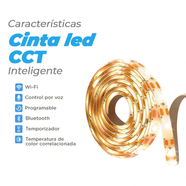 cinta LED inteligente luz cálida y fría