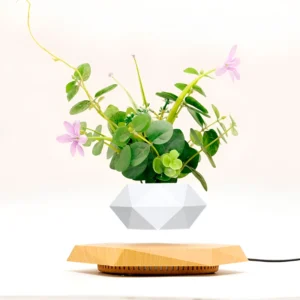Maceta Levitante Blanca con Base Hexagonal - Imagen 5