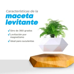 Maceta Levitante Blanca con Base Hexagonal - Imagen 7