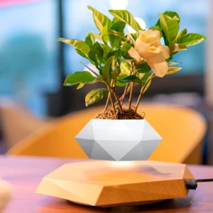 Maceta Levitante Blanca con Base Hexagonal - Imagen 6