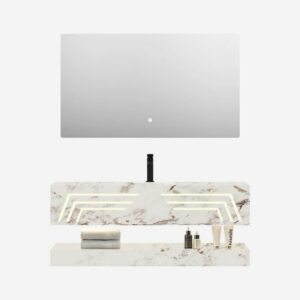 MUEBLE PARA BAÑO INTELIGENTE RO-193 blanco-marrón