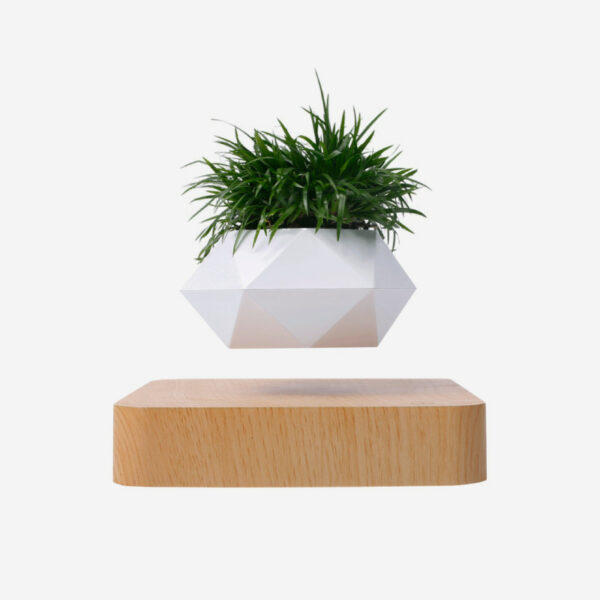 maceta levitante blanca