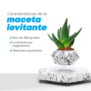 maceta levitante hexagonal mármol