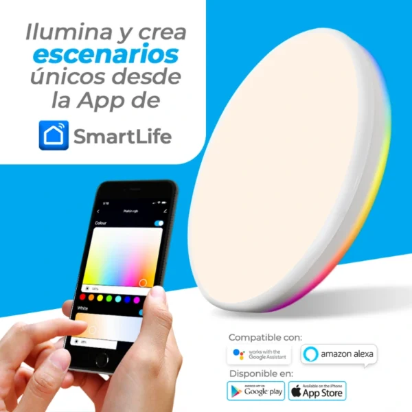 Plafón redondo inteligente RGB