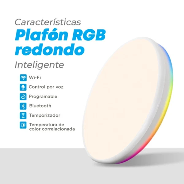 Plafón redondo inteligente RGB